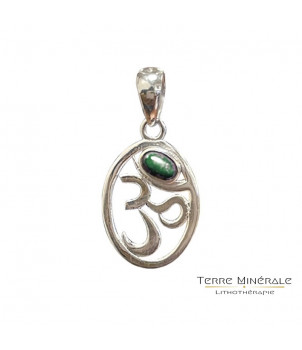 Pendentif OM Emeraude Argent 0.925